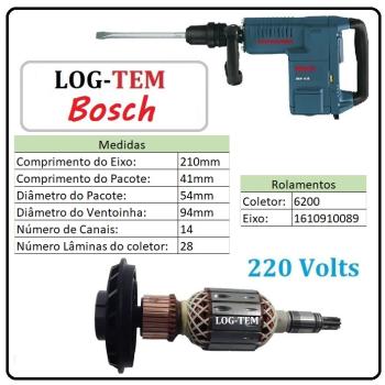 1614011072 - INDUZIDO / ROTOR / MOTOR - MARTELO BOSCH 220 V - 11316 - GSH 11 E - POS.803 - ORIGINAL
