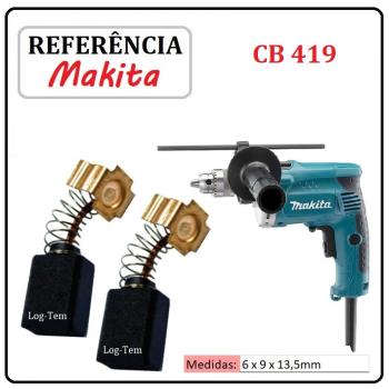 JOGO DE ESCOVA DE CARVÃO - FURADEIRA MAKITA - 195015-1 - CB 419 - HP 1230