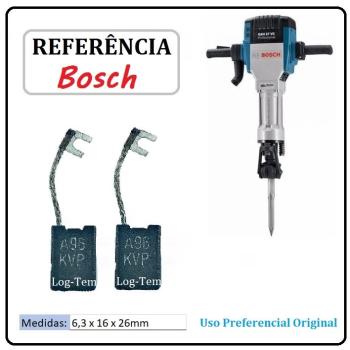 JOGO DE ESCOVA DE CARVÃO - MARTELO BOSCH - 1617000425 - 11C0A - GSH 27 VC - ORIGINAL