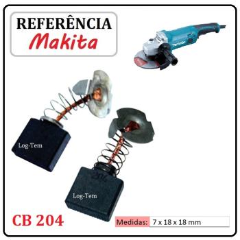 JOGO DE ESCOVA DE CARVÃO - ESMERILHADEIRA MAKITA - 194992-4 - CB 204 - GA 7050