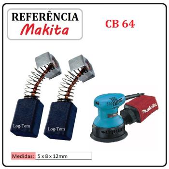 JOGO DE ESCOVA DE CARVÃO - LIXADEIRA ORBITAL MAKITA - 194969-9 - CB 64 - BO 5010