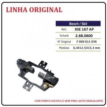 XSE 167 AP - ESCOVA DE CARVÃO BOSCH - 1548 - C/ PORTA ESCOVA - S/ PINO