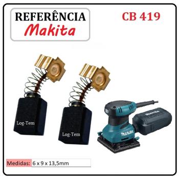 JOGO DE ESCOVA DE CARVÃO - LIXADEIRA ORBITAL MAKITA - 195015-1 - CB 419 - B0O 4555