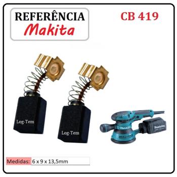 JOGO DE ESCOVA DE CARVÃO - LIXADEIRA ORBITAL MAKITA - 195015-1 - CB 419 - BO 5040