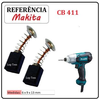 JOGO DE ESCOVA DE CARVÃO - CHAVE IMPACTO MAKITA -  195010-1 - CB 411 - TD101