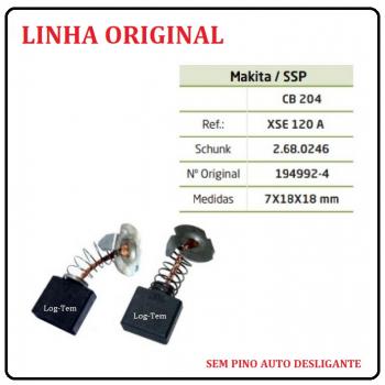 XSE 120 A - ESCOVA DE CARVÃO MAKITA - CB 204 - S/ PINO
