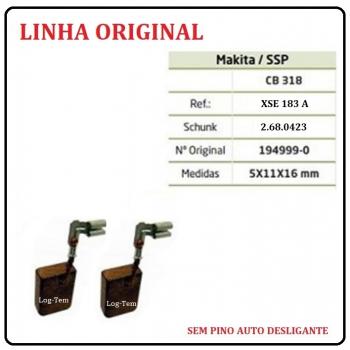 XSE 183 A - ESCOVA DE CARVÃO MAKITA - CB 318 - S/ PINO AUTO DESLIGANTE