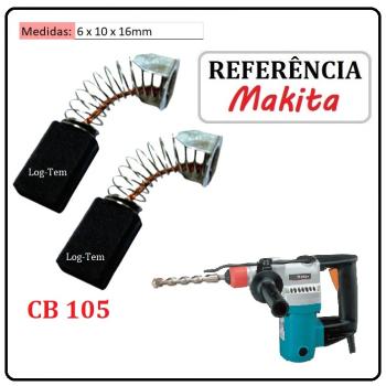 JOGO DE ESCOVA DE CARVÃO - MARTELO MAKITA - 194975-4 - CB 105 - HR 2010