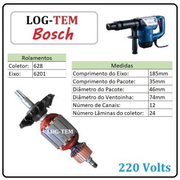I-2-4-36 / 1614001083 - INDUZIDO / ROTOR / MOTOR MARTELO BOSCH 220 V - 11388 - GSH 388 - POS.830 - IMPORTADO