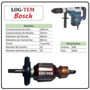I-2-4-34 / 1614011098 - INDUZIDO / ROTOR / MOTOR MARTELO BOSCH 220 V - 11241 / GBH 5-40 DE - POS.803 - IMPORTADO