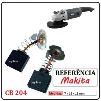 JOGO DE ESCOVA DE CARVÃO - ESMERILHADEIRA MAKITA SSP - 194992-4 - CB 204 - MGA 701