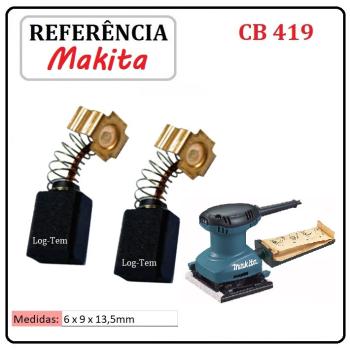 JOGO DE ESCOVA DE CARVÃO - LIXADEIRA ORBITAL MAKITA - 195015-1 - CB 419 - BO 4557