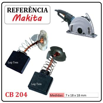 JOGO DE ESCOVA DE CARVÃO - CORTADORA ANGULAR MAKITA - 194992-4 - CB 204 - 4112 H