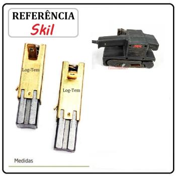 J-1-4 /  JOGO DE ESCOVA DE CARVÃO C/ PORTA ESCOVA - LIXADEIRA DE ROLOS SKIL - 2610967197 - 1555 - ORIGINAL