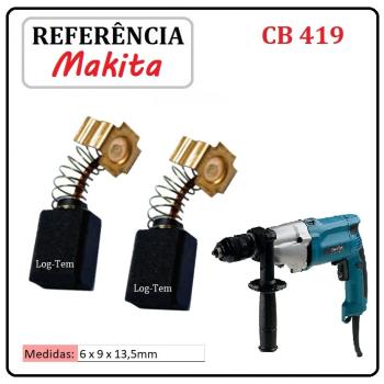 JOGO DE ESCOVA DE CARVÃO - FURADEIRA MAKITA - 195015-1 - CB 419 - HP 2051