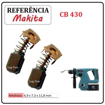 JOGO DE ESCOVA DE CARVÃO - MARTELETE BATERIA MAKITA - 195018-5 - CB 430 - BHR 200