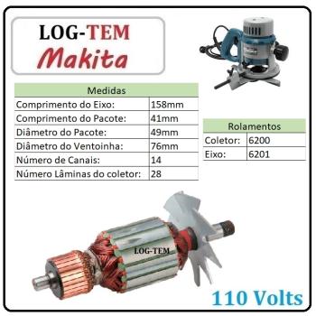 INDUZIDO / ROTOR / MOTOR - TUPIA MAKITA 110 V - 3601 B - IMPORTADO