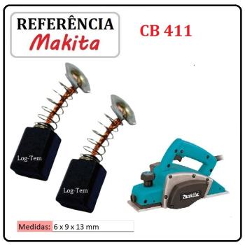 JOGO DE ESCOVA DE CARVÃO - PLAINA MAKITA -  195010-1 - CB 411 - MKP 082