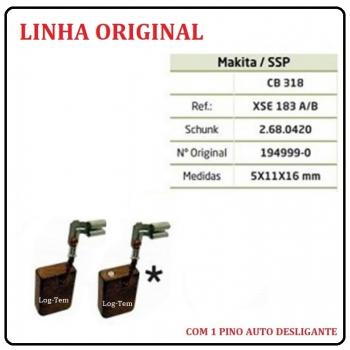 XSE 183 A/B - ESCOVA DE CARVÃO MAKITA - CB 318 - C/ 1 PINO AUTO DESLIGANTE