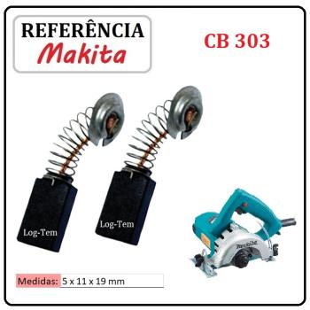 JOGO DE ESCOVA DE CARVÃO - SERRA MARMORE MAKITA -  194996-6 - CB 303 - 4100 NS