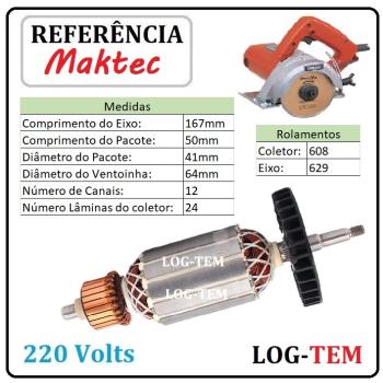 INDUZIDO / ROTOR / MOTOR - SERRA MARMORE MAKTEC 220 V - MT 410 - IMPORTADO
