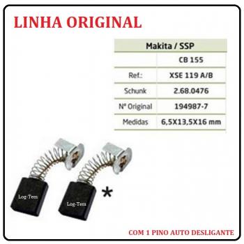 XSE 119 A/B - ESCOVA DE CARVÃO MAKITA - CB 155 - C/ 1 PINO