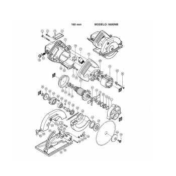 K-3-3-6/ 522067-3 - ESTATOR / BOBINA / CAMPO  - SERRA CIRCULAR MAKITA 110 V - 5600 NB - POS.9 - ORIGINAL