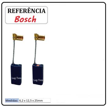 JOGO DE ESCOVA DE CARVÃO - MARTELO BOSCH - 6,2x12,5x25 mm