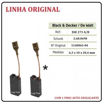 XSE 273 A/B - ESCOVA DE CARVÃO BLACK & DECKER - G 720 / G 730 - MODELO NOVO - C/ 1 PINO AUTO DESLIGANTE