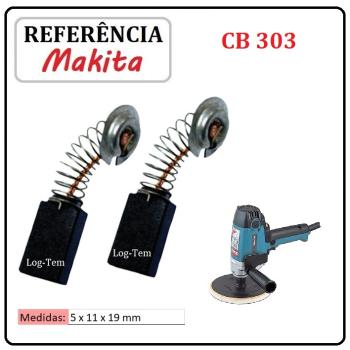 JOGO DE ESCOVA DE CARVÃO - LIXADEIRA VERTICAL MAKITA -  194996-6 - CB 303 - PV 7000 C