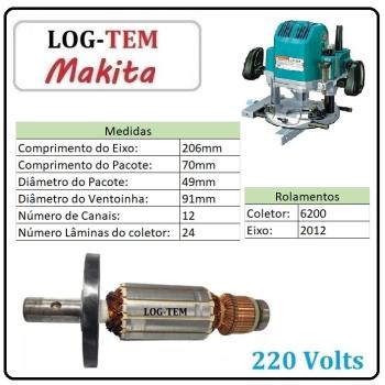 K-2-1-7 / 514823-5 - INDUZIDO / ROTOR / MOTOR - TUPIA MAKITA 220 V - 3612 BR - POS.30 - ORIGINAL