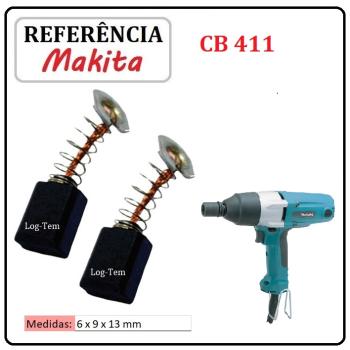 JOGO DE ESCOVA DE CARVÃO - CHAVE IMPACTO MAKITA -  195010-1 - CB 411 - TW0200