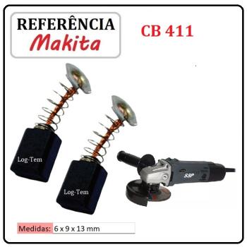 JOGO DE ESCOVA DE CARVÃO - ESMERILHADEIRA MAKITA SSP -  195010-1 - CB 411 - MGA 452
