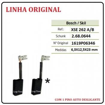 XSE 262 B - ESCOVA DE CARVÃO BOSCH - GKS 190 - C/ 2 PINOS