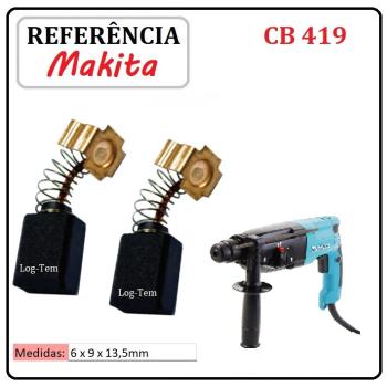 JOGO DE ESCOVA DE CARVÃO - MARTELETE MAKITA - 195015-1 - CB 419 - HR 2452