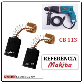 JOGO DE ESCOVA DE CARVÃO - MARTELETE MAKITA - 191904-8 - CB 113 - HR 2000
