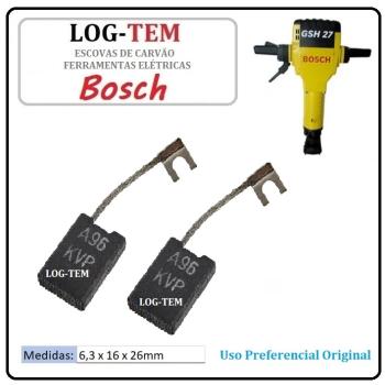 J-1-18 / JOGO DE ESCOVA DE CARVÃO - MARTELO BOSCH - 1617000425 - 11304 - GSH 27 - ORIGINAL