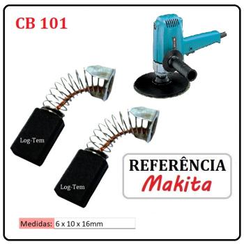 JOGO DE ESCOVA DE CARVÃO - LIXADEIRA VERTICAL MAKITA - 643-100 - CB 101 - 9218 SB