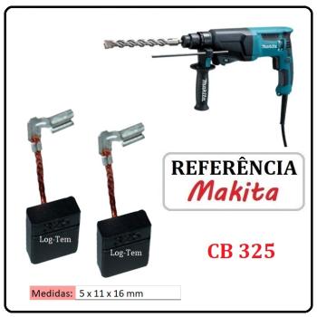 JOGO DE ESCOVA DE CARVÃO - MARTELETE MAKITA - 195001-2 - CB 325 - HR 2230