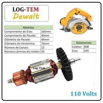 INDUZIDO / ROTOR / MOTOR - SERRA MARMORE DEWALT 110 V - DW 861 B - POS.26 - IMPORTADO
