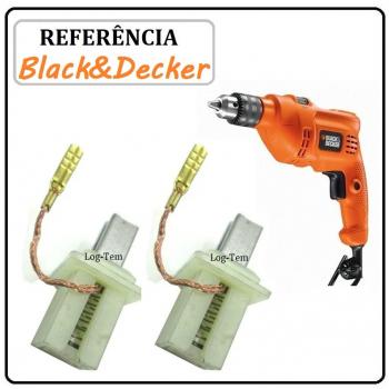 AL-46-7 / JOGO DE ESCOVA DE CARVÃO C/ PORTA ESCOVA - FURADEIRA BLACK & DECKER - 187499-01 - TM 500 - ORIGINAL