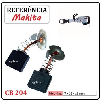JOGO DE ESCOVA DE CARVÃO - MARTELO MAKITA - 194992-4 - CB 204 - HM 1303 B