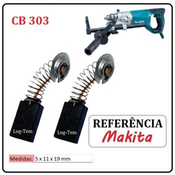 JOGO DE ESCOVA DE CARVÃO - FURADEIRA COM BASE DE AVANÇO MAKITA -  194996-6 - CB 303 - 6305 W