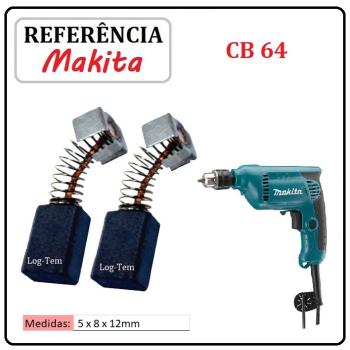 JOGO DE ESCOVA DE CARVÃO - FURADEIRA MAKITA - 194969-9 - CB 64 - 6412