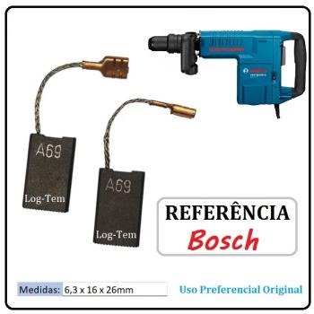 JOGO DE ESCOVA DE CARVÃO - MARTELO BOSCH - 1617014126 - 11316 - GSH 11 E - ORIGINAL