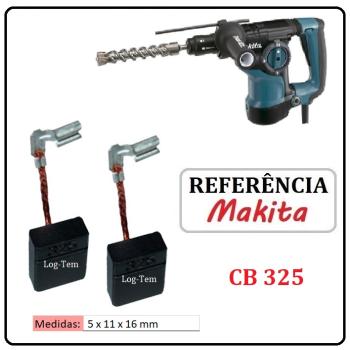 JOGO DE ESCOVA DE CARVÃO - MARTELETE MAKITA - 195001-2 - CB 325 - HR 2811 FT