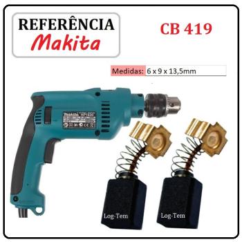 JOGO DE ESCOVA DE CARVÃO - FURADEIRA MAKITA - 195015-1 - CB 419 - HP 1620