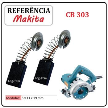 JOGO DE ESCOVA DE CARVÃO - SERRA MARMORE MAKITA -  194996-6 - CB 303 - 4100 NSK