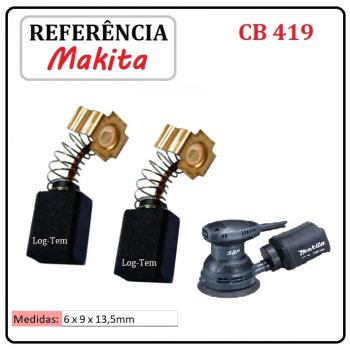 JOGO DE ESCOVA DE CARVÃO - LIXADEIRA ORBITAL MAKITA - 195015-1 - CB 419 - MBO 500