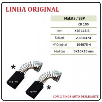 XSE 116 B - ESCOVA DE CARVÃO MAKITA - CB 105 - C/ 2 PINO